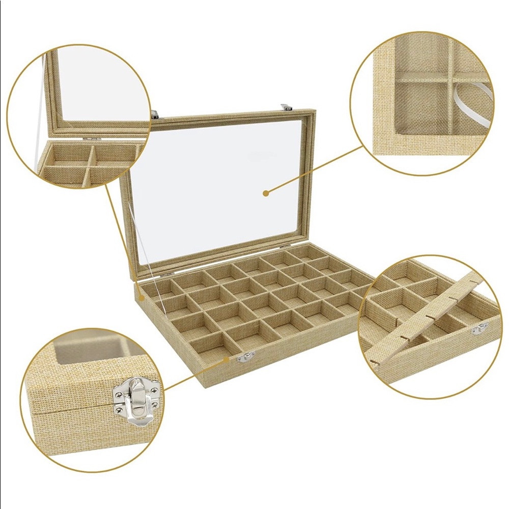 Jewelry Storage Rings Earrings Organizer 24 Grid